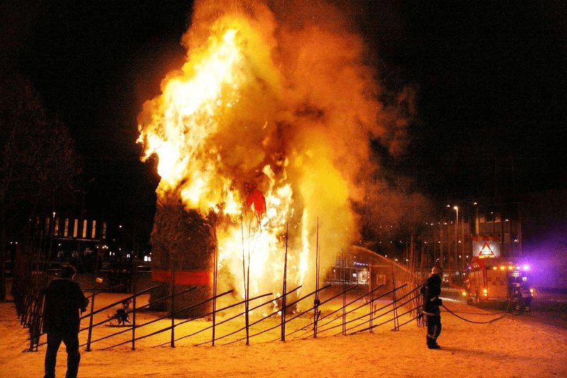 Sweden Christmas Gavle Goat Burnt - Curious Christmas Traditions Around World