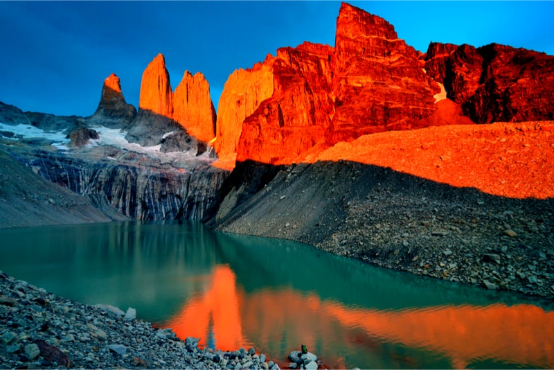 Coucher de soleil sur le Torres del Paine - 14 Treks Sensationnels dont vous n’avez Sûrement Jamais Entendu Parler