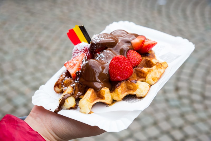 Waffle with rich topping - Fun Things to do in NYC