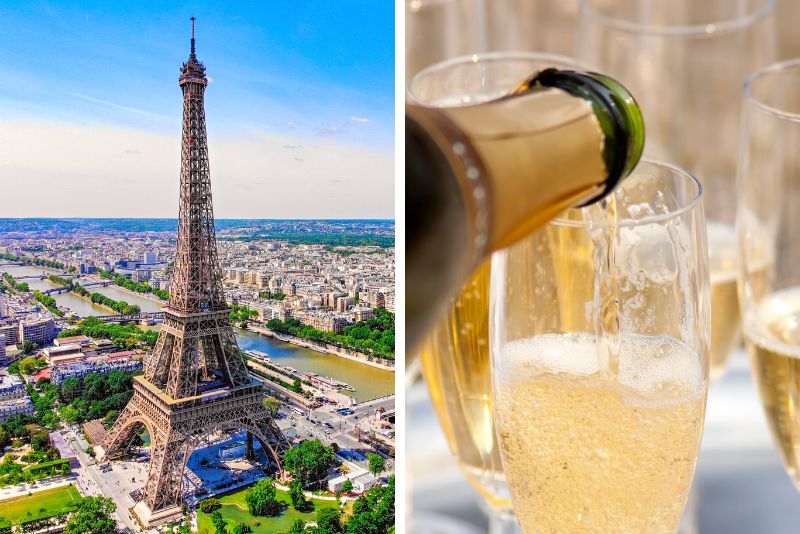Eiffel Tower tickets with lift access to the summit and a glass of champagne
