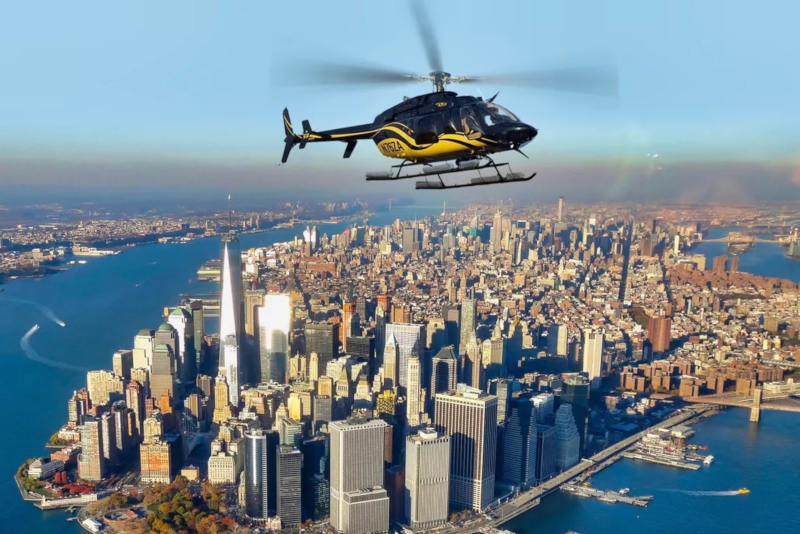Hubschrauberflug über Manhattan in New York City
