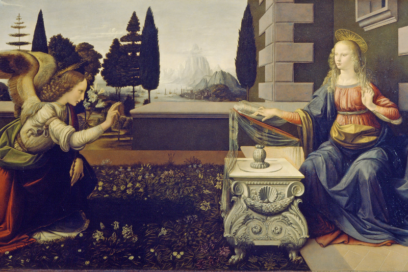 "Annuciation" by Leonardo da Vinci - Uffizi Gallery tours