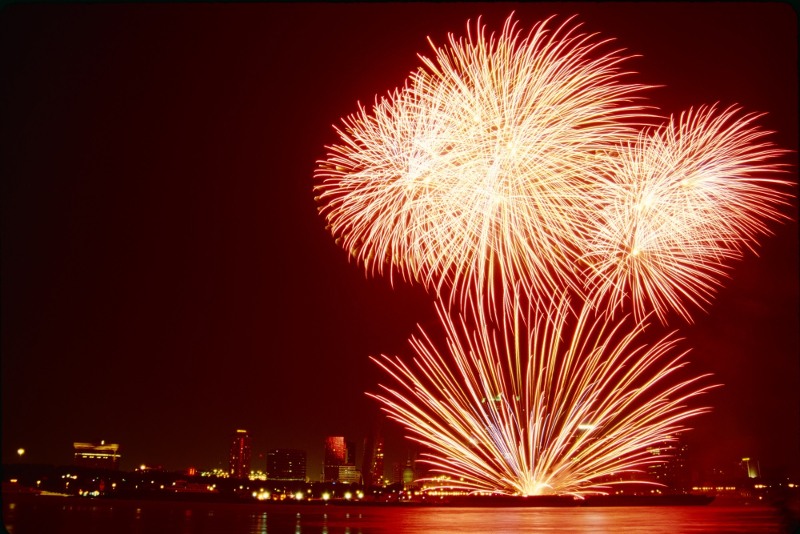 Fuegos artificiales en helicóptero en Chicago