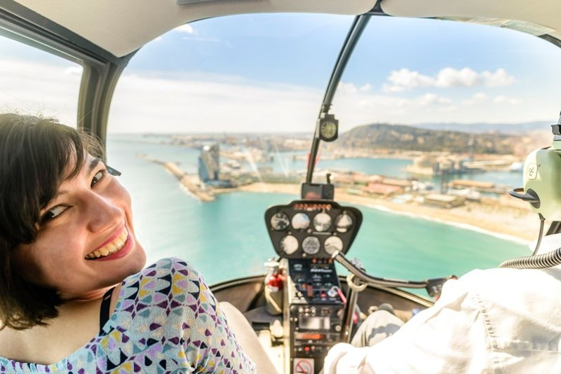 Helicopter tours in Barcelona along the coast