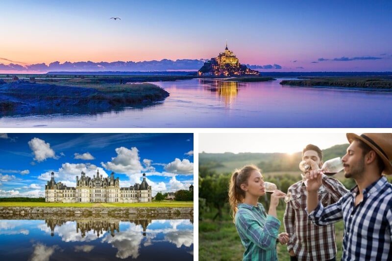 2- Days Mont Saint Michel, Loire Castles & Wine Tasting Tour from Paris