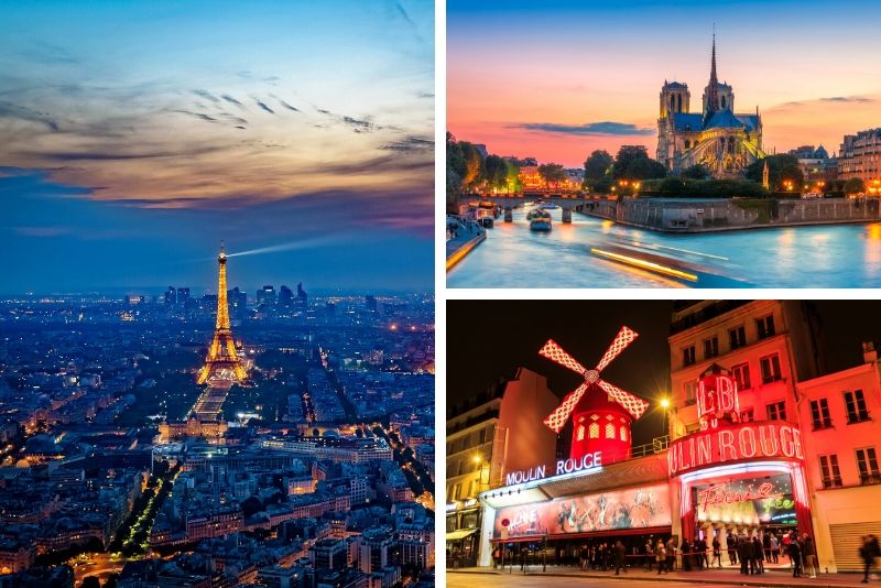 Cena crucero La Marina, Torre Eiffel de noche y espectáculo Moulin Rouge