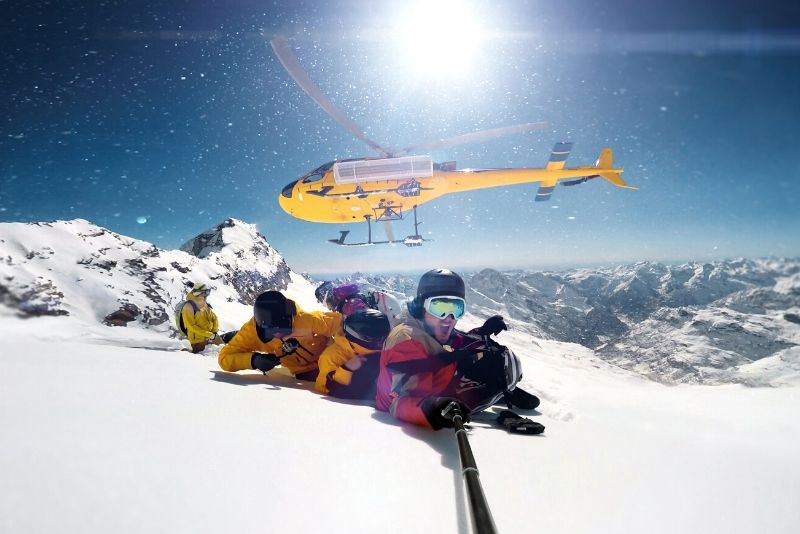 heli-skiing