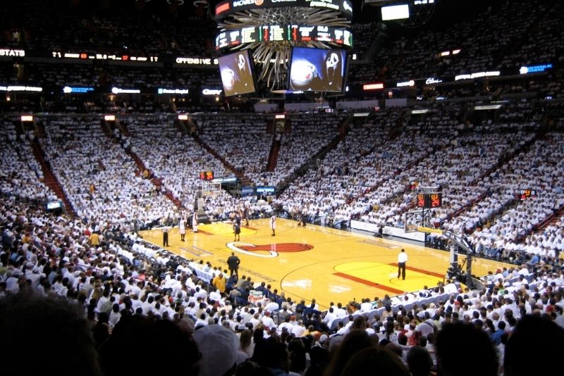 Partita di basket dei Miami Heat all'American Airlines Arena, Miami, Florida