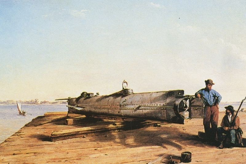 H.L. Hunley submarine, Charleston