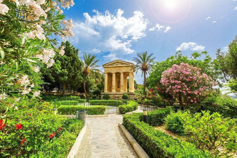 lower Barrakka public garden in Malta