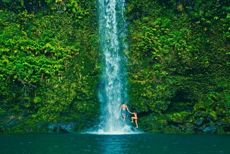 rainforest waterfall hike in Maui