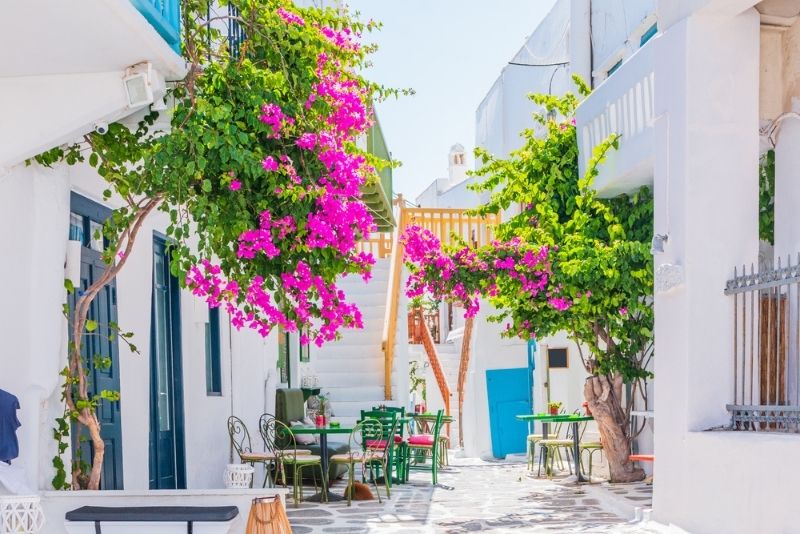 Mykonos, mikonos Greek island, part of the Cyclades, Greece. souk