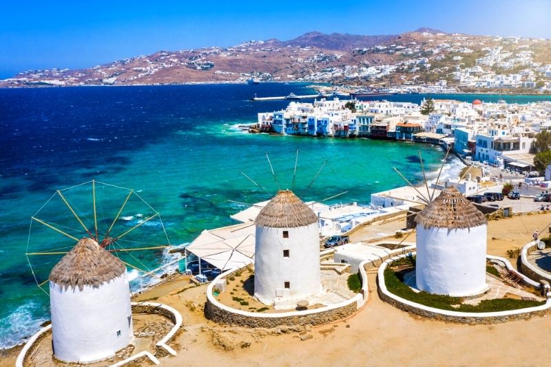 Mykonos, mikonos Greek island, part of the Cyclades, Greece. souk