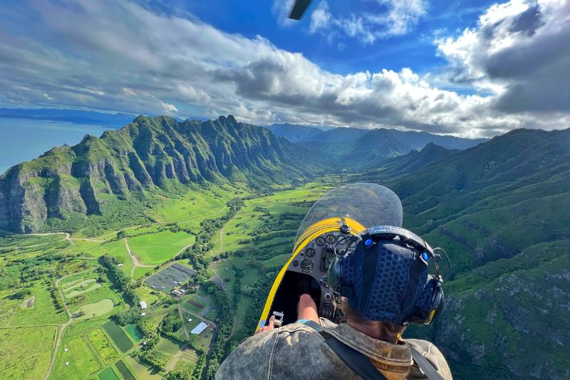 gyroplane flight over Oahu’s North Shore