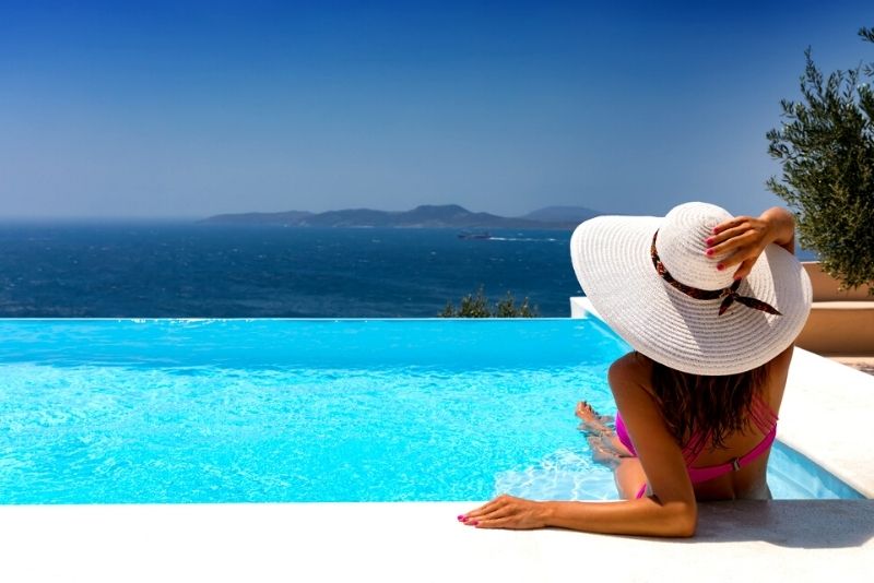 piscine à débordement Mykonos
