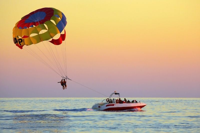 parasailing at Bay of Palma, Mallorca