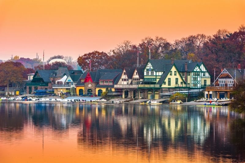 Sep 24, Sunset at Philadelphia's Boathouse Row