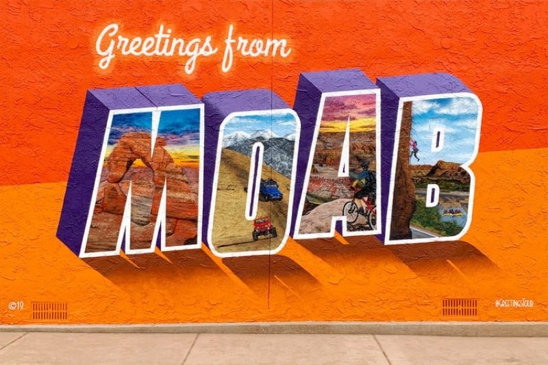 Greetings from Moab mural, Utah