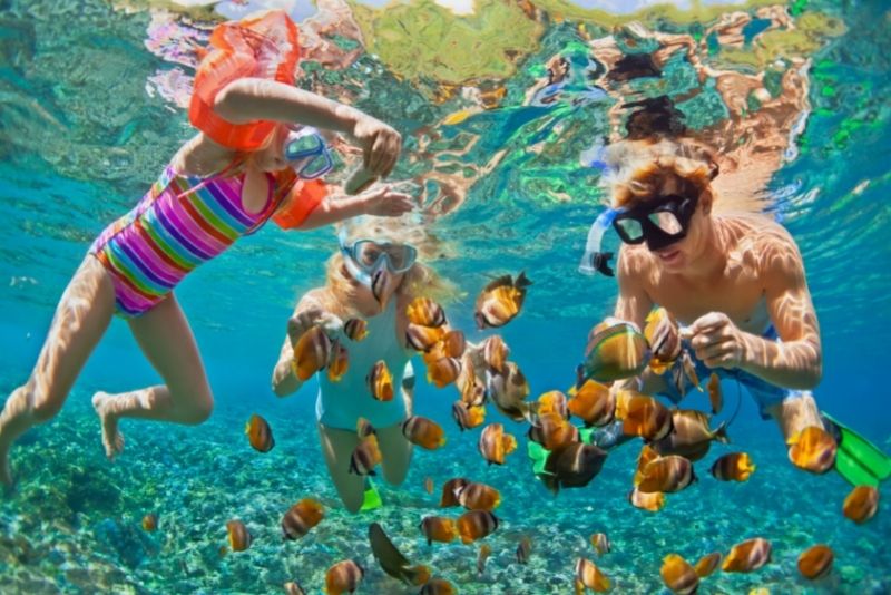 snorkeling in The Bahamas