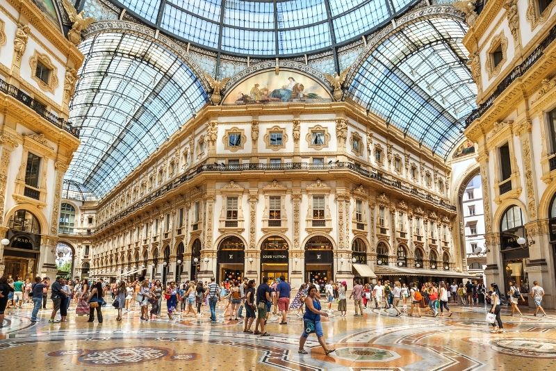 Milan, Italy - October 9, 2016: Shop window of a Giorgio Armani shop in  Milan - Galleria Vittorio