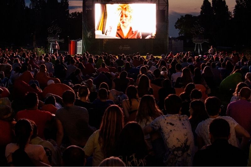 outdoor movie at Village Park