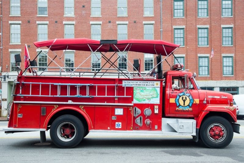 vintage firetruck tour in Portland, Maine