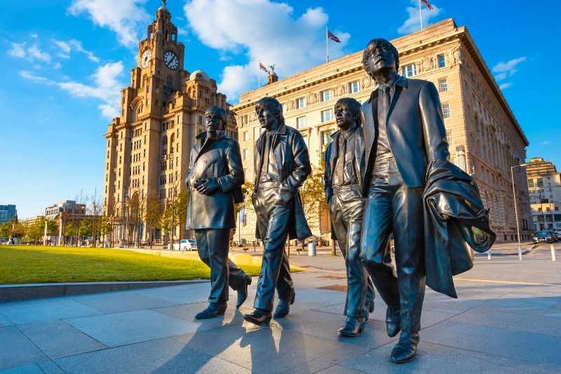 The Beatles statue at Pier Head, Liverpool
