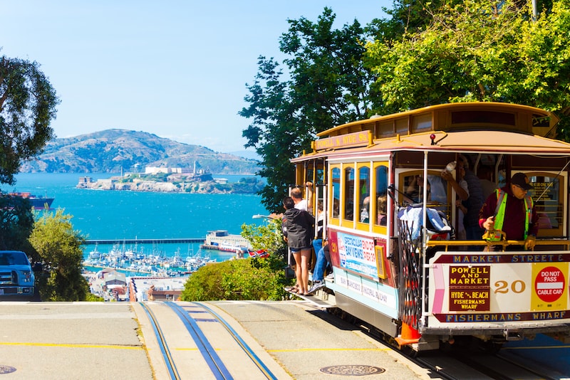 cable car in San Francisco, California