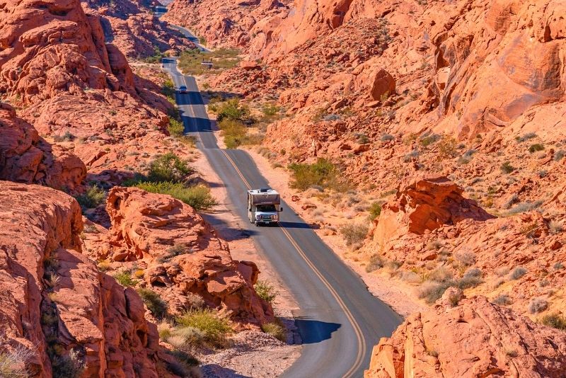 driving in Valley of Fire