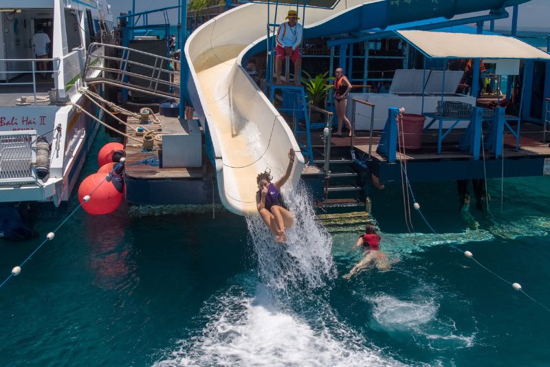 water slide on Bali Quicksilver Cruise