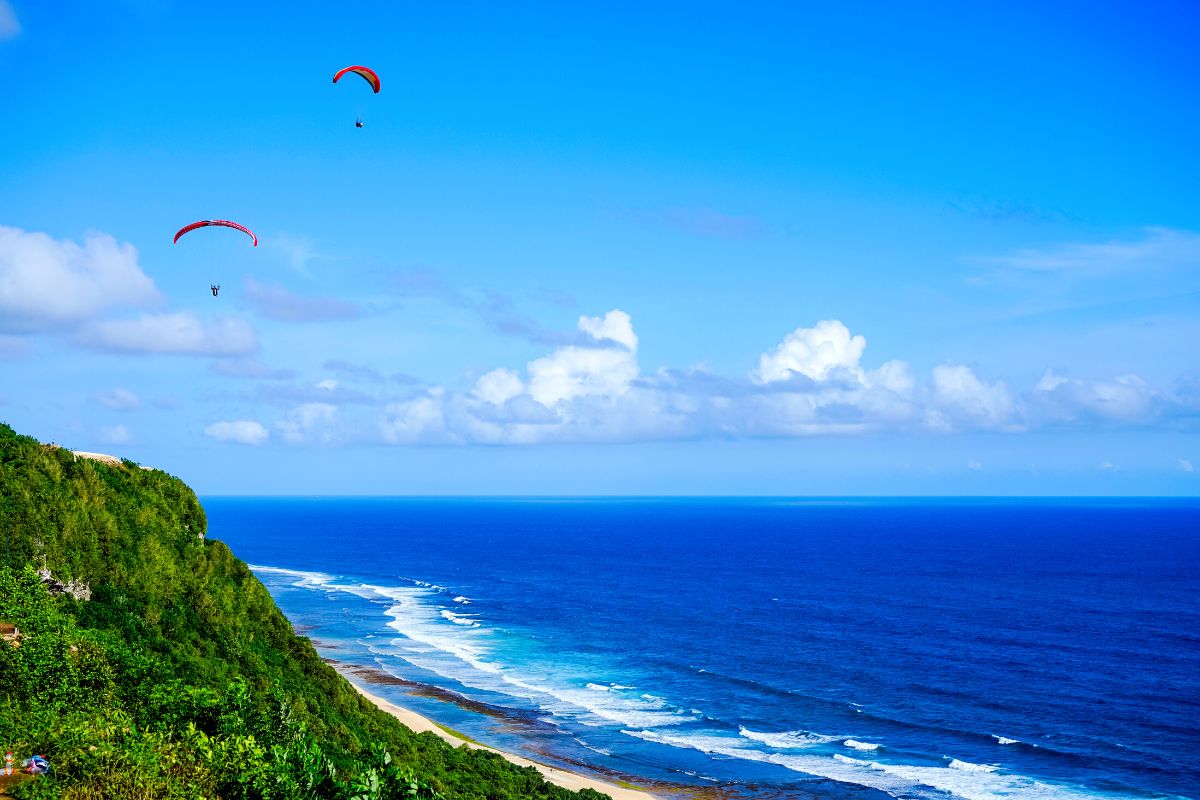 paragliding at Timbis Beach, Bali