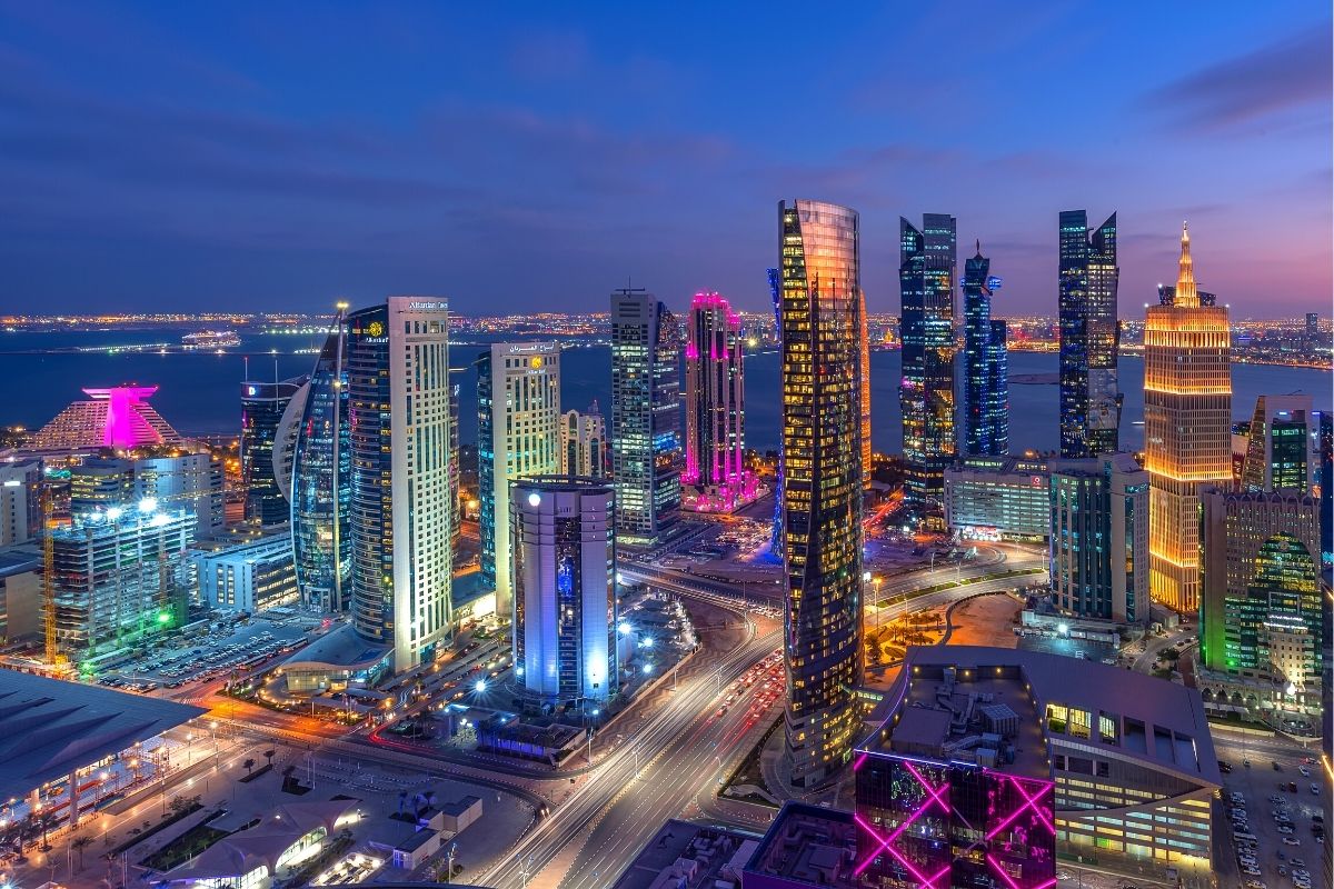 Place Vendome Mall in Lusail City, Qatar Interior View at Night