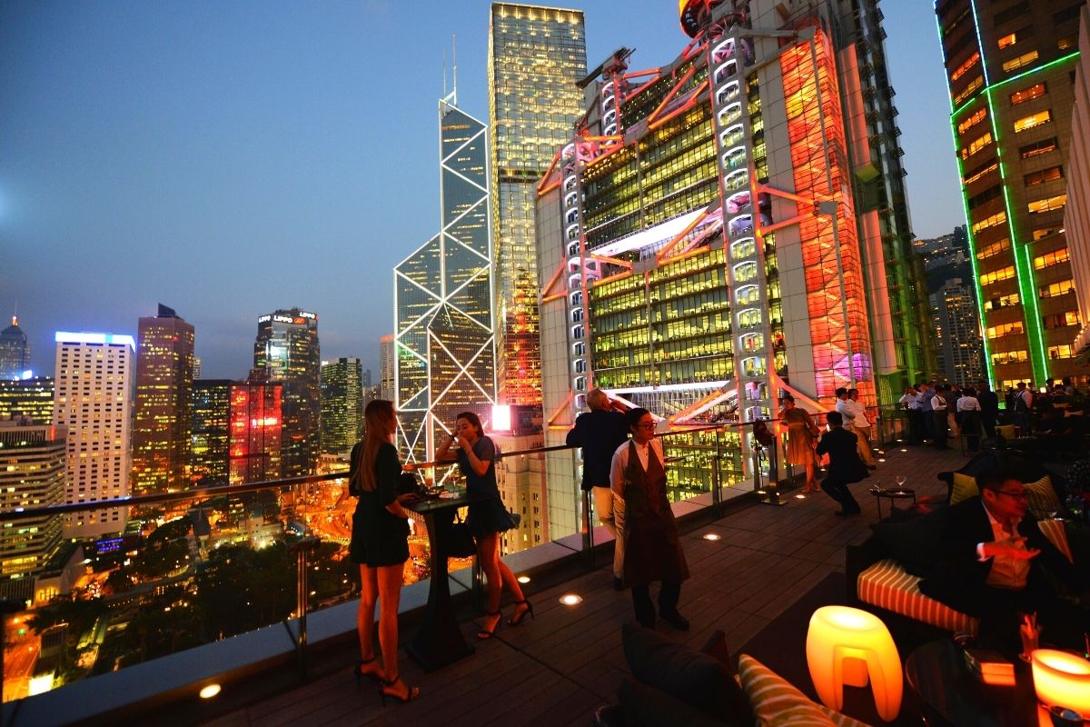 rooftop bar in Hong Kong