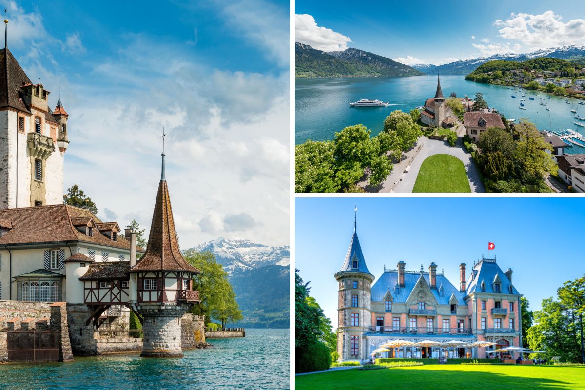 Castles on Lake Thun, Switzerland