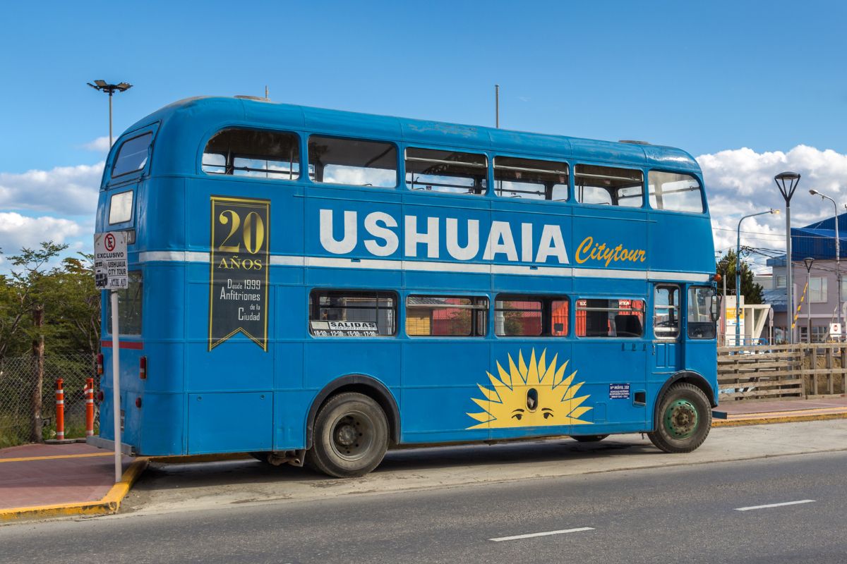 double-decker bus tour in Ushuaia