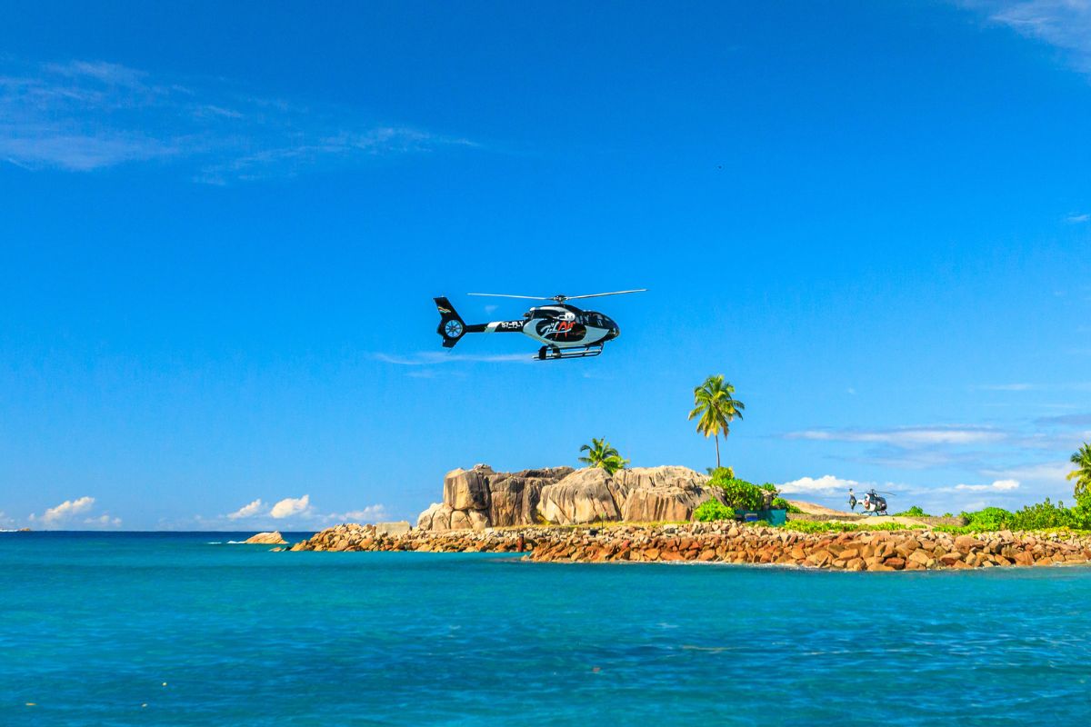 helicopter tours in Mahé, Seychelles