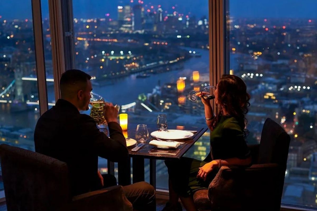 romantic dinner at The Shard, London