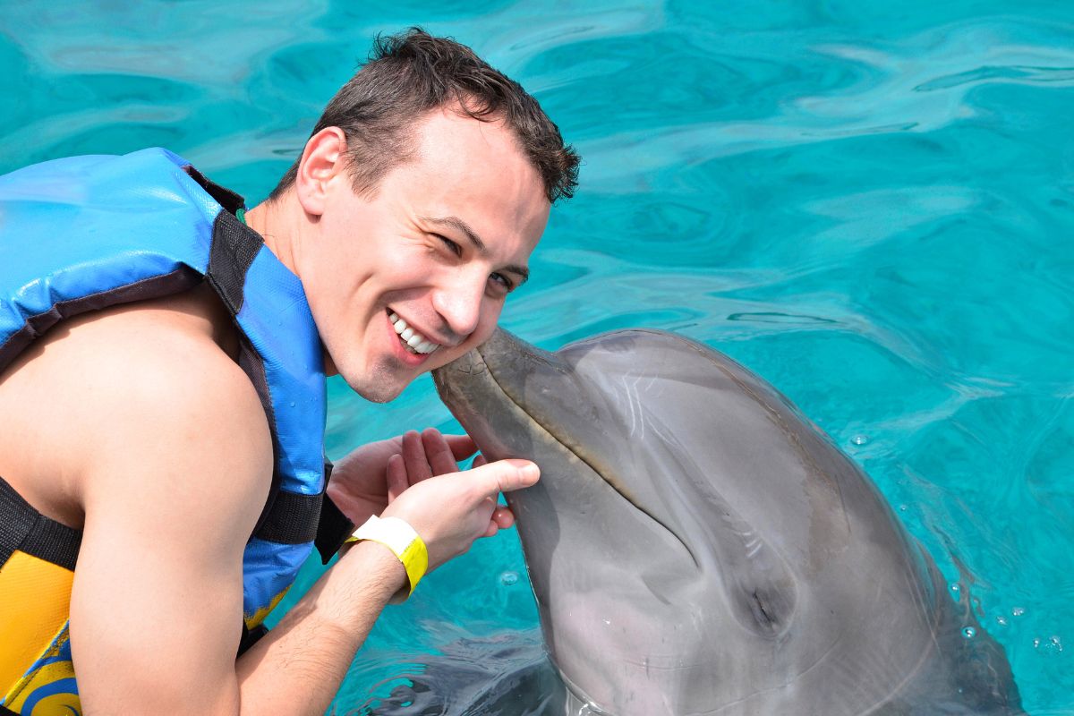 swimming with dolphins in Grand Cayman