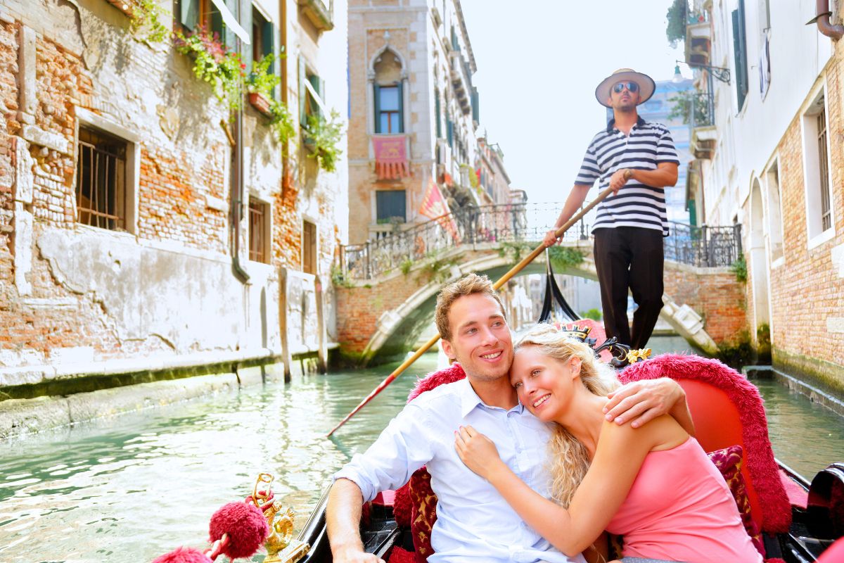 romantic gondola ride in Venice