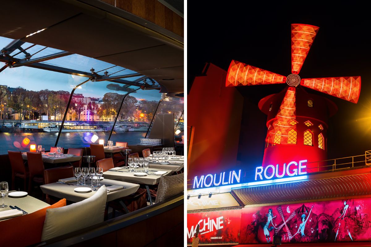 Seine River dinner cruise and Moulin Rouge combo