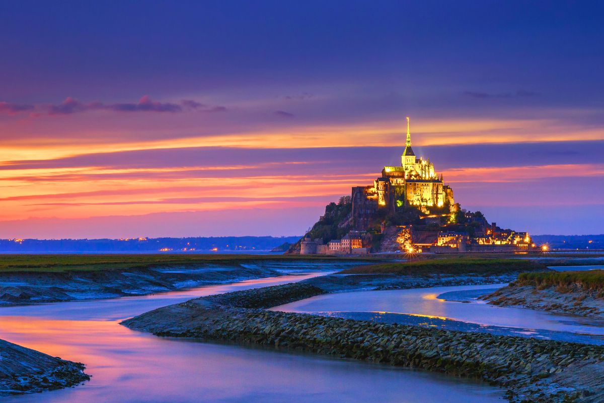 sunset at Mont Saint Michel