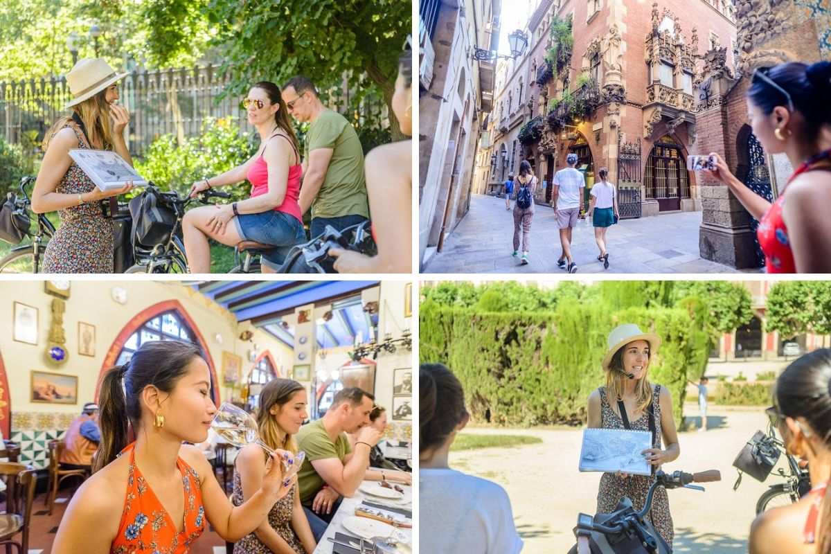 Barcelona Electric Bike Small Group Tour with Tapas and Wine Tasting