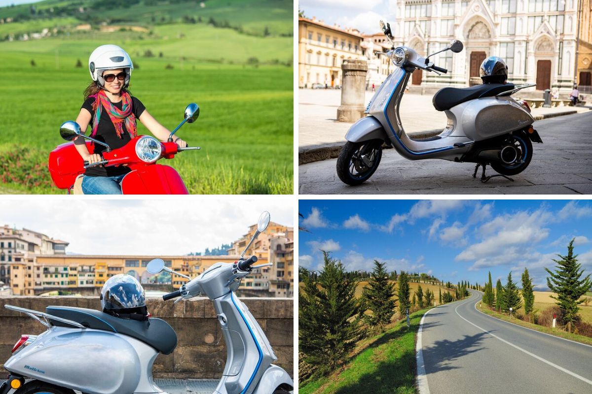 Electric Vespa self-drive Tour of Florence Hills with local products Tasting