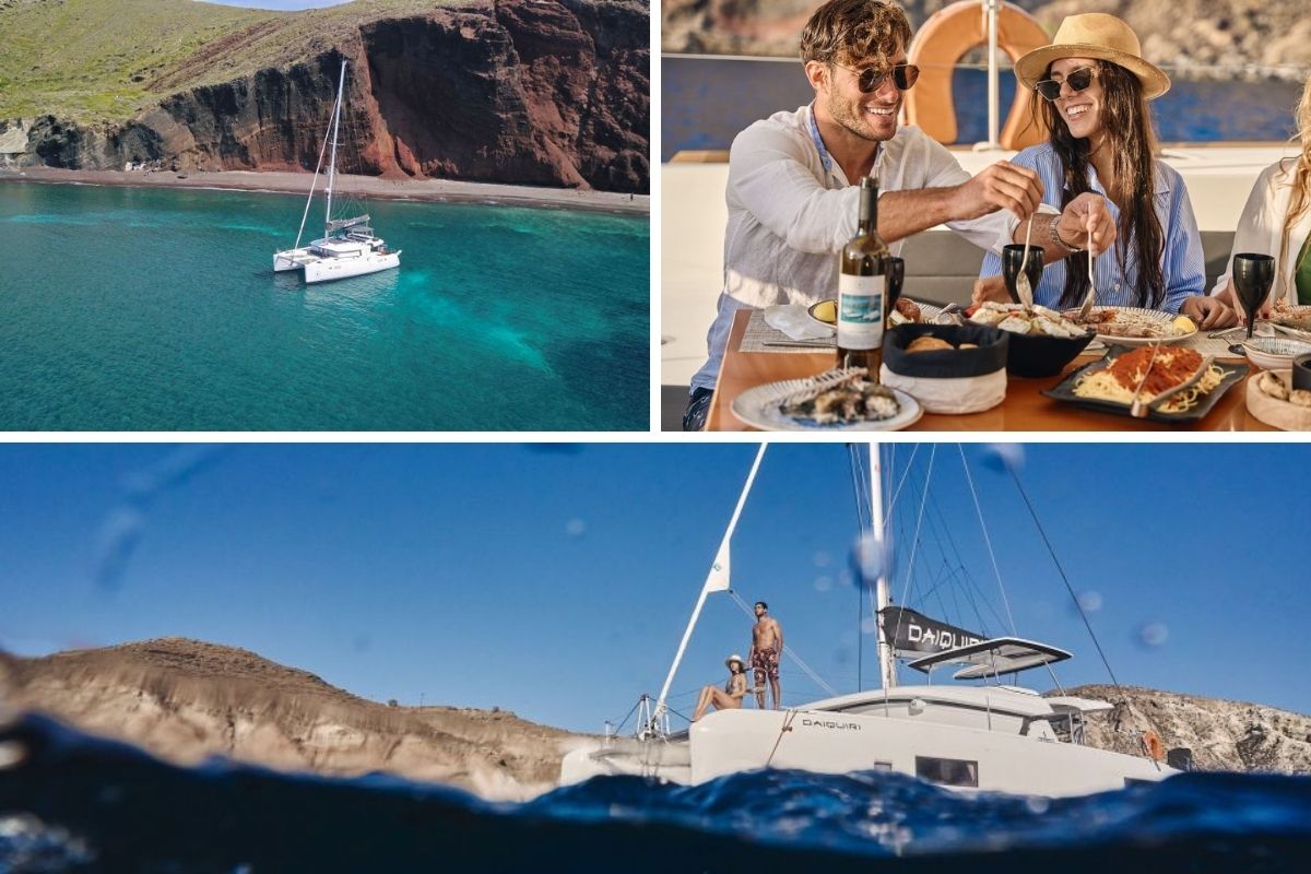 Caldera Catamaran Cruise by Renieris Santorini Sailing Center