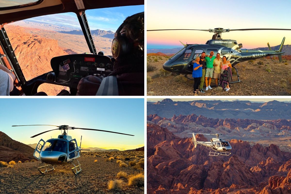 Grand Canyon Helicopter Flight with Sunset Valley of Fire Landing