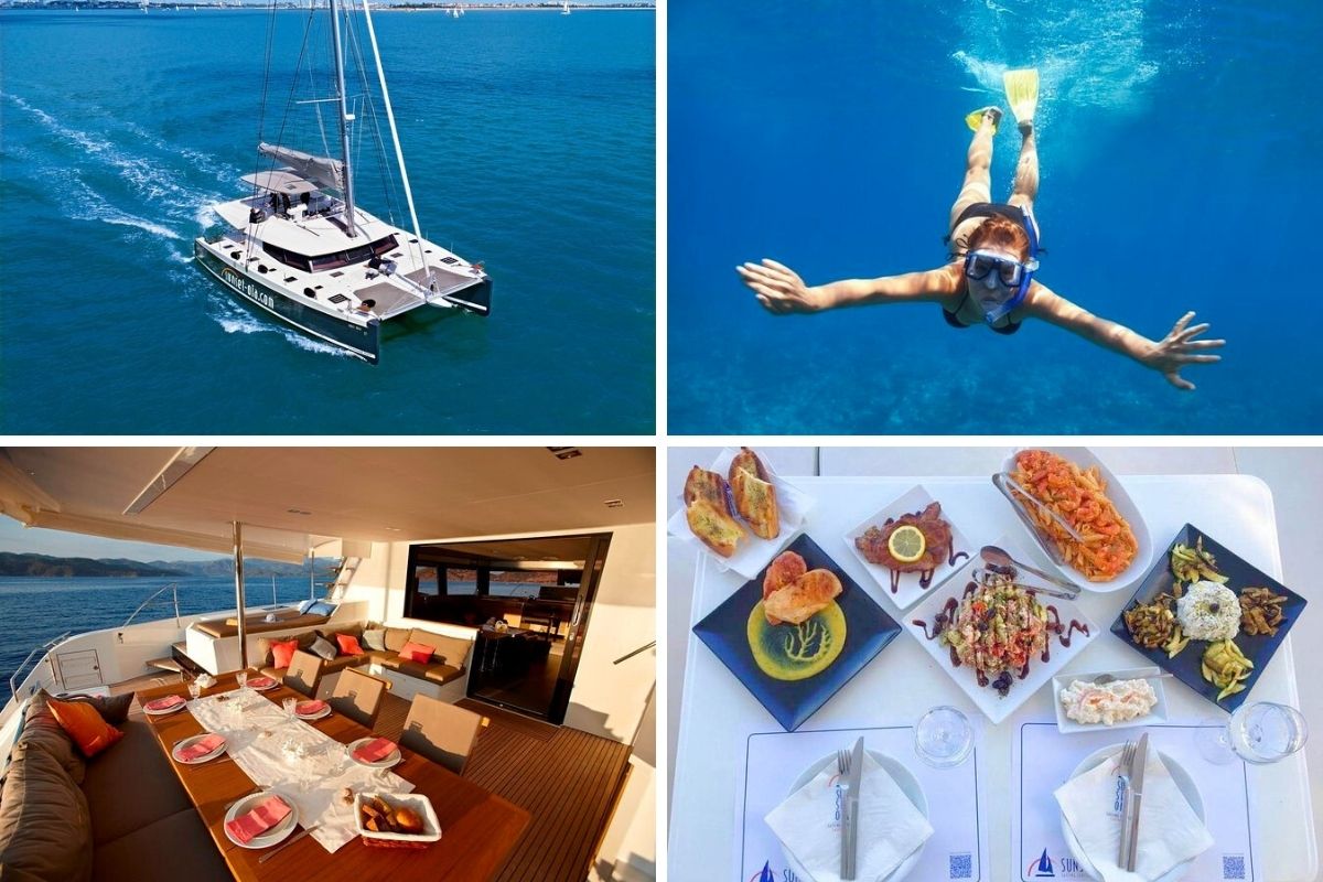 Santorini Luxury Catamaran Day Cruise by Sunset Oia Santorini